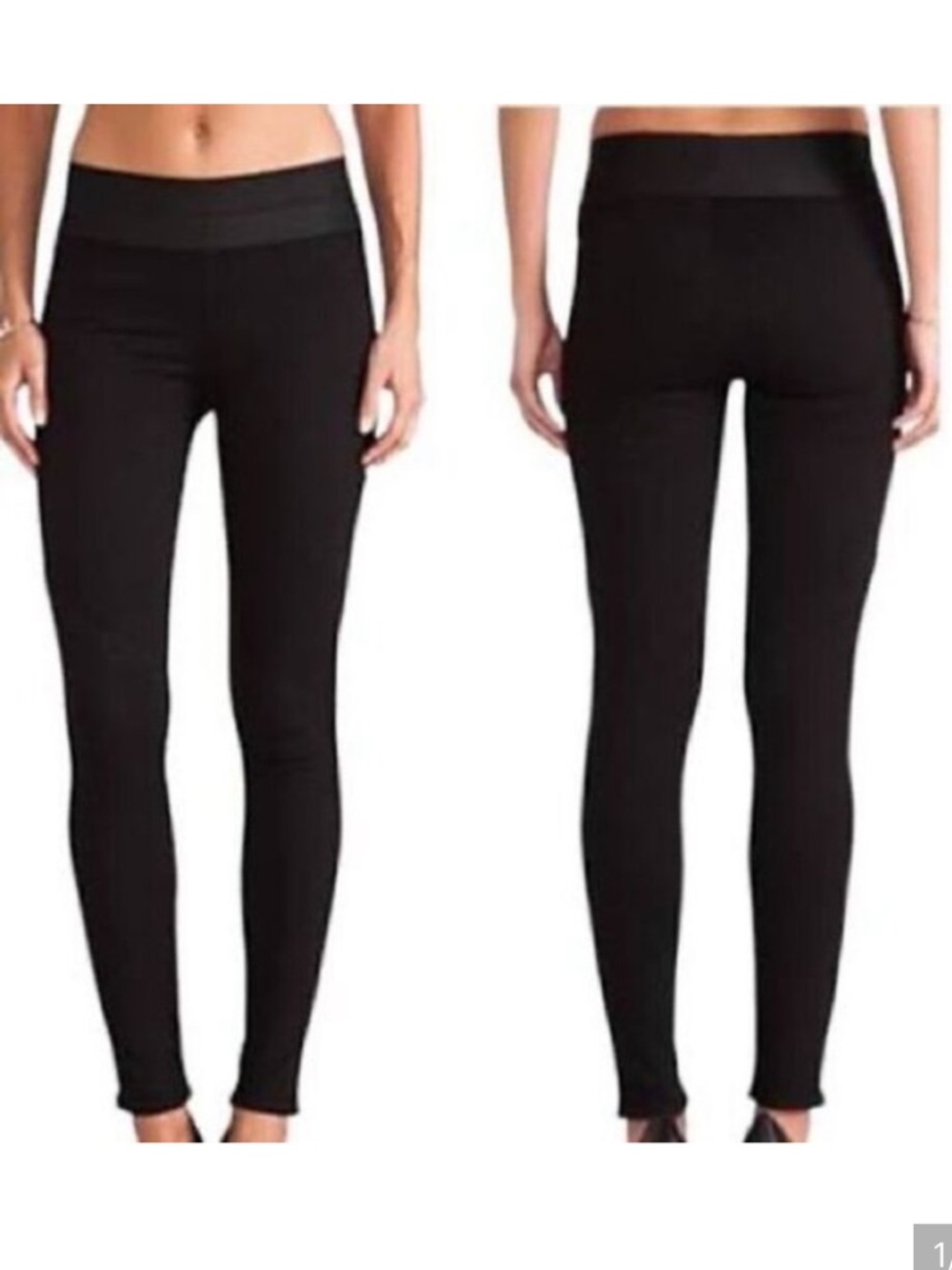 PAIGE (Revolve) Black glam rock pull on ponte leggings skinny jeans XS NWT